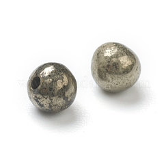 天然黄鉄鉱ビーズ  片穴  ラウンド  4mm  穴：1mm&nbsp;G-H267-03A