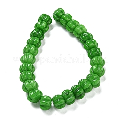 天然マレーシアジェイド染めビーズ連売り  カボチャ  12x7.5~8mm  穴：1.4mm  約25個/連  7.48~7.87''（19~20センチメートル）&nbsp;G-G142-A02-01