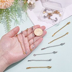 16Pcs 8 Styles 304 Stainless Steel Chain Extender&nbsp;STAS-ME0003-36