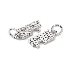 SHEGRACE Brass Micro Pave Clear Cubic Zirconia Pendants&nbsp;XGRQ2C218-408P