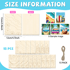 20Pcs Rectangle Unfinished Plywood Picture Sets&nbsp;DIY-WH0899-763