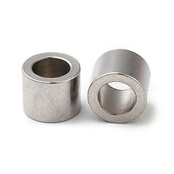 変色しない304ステンレススチールヨーロピアンビーズ  大穴ビーズ  コラム  ステンレス鋼色  10x8mm  穴：6.5mm&nbsp;STAS-Z045-02P