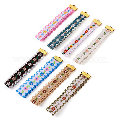 8Pcs 8 Colors  Ethnic Style Polyester Jacquard Flower Pendant Decorations&nbsp;FIND-TA0004-53