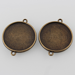 Tibetan Style Alloy Cabochon Connector Settings&nbsp;TIBE-M022-01AB-NF