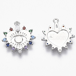 Brass Micro Pave Cubic Zirconia Pendants&nbsp;KK-R130-010P-NF