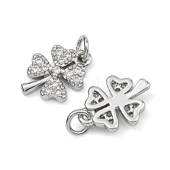 SHEGRACE Brass Micro Pave Clear Cubic Zirconia Charms&nbsp;XGRQ2O411-415P