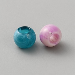 アクリルヨーロピアンビーズ  大穴ビーズ  ラウンド  ミックスカラー  12x10mm  穴：5.5mm&nbsp;OACR-WH20022-005
