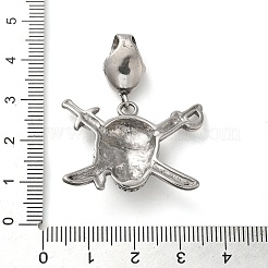 ハロウィーン 304 ステンレススチール エナメルペンダント  スカルチャーム  ステンレス鋼色  41.5mm&nbsp;STAS-Q317-05C-AS