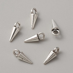 亜鉛チベットスタイル合金チャーム  コーンチャーム  アンティークシルバー  11x4mm  穴：2mm&nbsp;FIND-WH0111-353