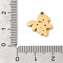 304ステンレスペンダント  花のチャーム  ラインストーン付き  イオンプレーティング（ip）  18KGP本金メッキ  13x13.5x2mm  穴：1.5mm&nbsp;STAS-K297-02C-G