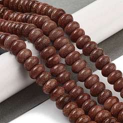 合成ゴールドストーン金砂石ビーズ連売り  ロンデル  10x6mm  穴：1.2mm  約64個/連  14.84''（37.7センチメートル）&nbsp;G-B077-B02-01