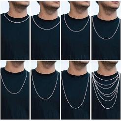 Anti-Tarnish Rhodium Plated 925 Sterling Silver Thin Dainty Link Chain Necklace for Women Men&nbsp;JN1096B-01