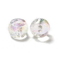 UVメッキ透明アクリルビーズ  ABカラーメッキ  ドラム  透明  13x10mm  穴：3mm&nbsp;PACR-M001-06