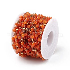 Dyed Natural Jade Round Beaded Chain&nbsp;CHS-C006-01H