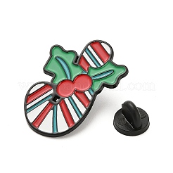 クリスマスエナメルピン  バックパック用合金ラペルピンバック  キャンディー棒  35x25.5mm&nbsp;JEWB-I046-01EB-03