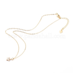 Brass Micro Pave Clear Cubic Zirconia Pendant Necklaces&nbsp;NJEW-JN03400