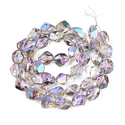 Electroplate Transparent Glass Beads Strands&nbsp;EGLA-N017-02F