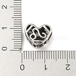 316サージカルステンレススチール中空ビーズ  十二星座の心  レオ  レオ  10x12x6.5mm  穴：4mm&nbsp;STAS-Q304-01E-AS