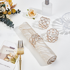鉄製ガラス製ナプキンリング  ナプキンホルダー装飾  結婚式 レストラン 日常のアクセサリー  ライトゴールド  53.5x40mm&nbsp;AJEW-WH0455-343