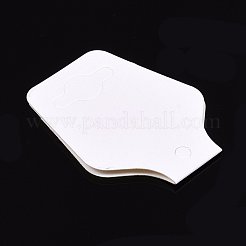 無地ペーパーディスプレーアクセサリー台紙  ネックレスとブレスレットに使用  ホワイト  95x37x0.35mm  穴：4mm&nbsp;CDIS-H001-04