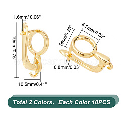 20Pcs 2 Colors Brass Huggie Hoop Earring Findings&nbsp;KK-AR0003-04