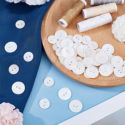52Pcs 2 Style 2-Hole Freshwater Shell Buttons&nbsp;SHEL-GF0001-02