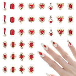 48Pcs 12 Styles Alloy Rhinestone Cabochons&nbsp;MRMJ-TA0001-45B