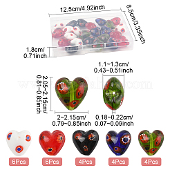 24Pcs 5 Colors Handmade Millefiori Glass Beads&nbsp;LAMP-FS0001-36