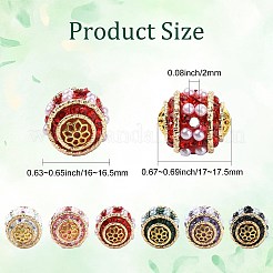 ネパールスタイルの不透明アクリルビーズ  ラウンド  カラフル  16~16.5x17~17.5mm  穴：2mm&nbsp;OACR-CJC0018-13