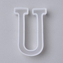 シリコンモールド  レジン型  UVレジン用  エポキシ樹脂ジュエリー作り  ホワイト  文字.u  4.1x2.9x1.1cm&nbsp;X-DIY-L023-14U
