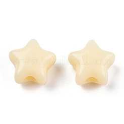 不透明なアクリルビーズ  スター  ライトゴールデンロッドイエロー  9x9.5x5.5mm  穴：2.5mm  約2050個/500g&nbsp;MACR-T047-01-23