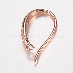 真鍮製マイクロパヴェキュービックジルコニアピアスフック  水平ループ付き  ミックスカラー  15x9x3mm  9ゲージ  穴：0.5mm&nbsp;ZIRC-A008-09