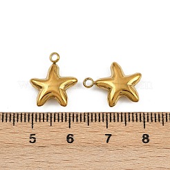 304ステンレスペンダント  星のチャーム  ゴールドカラー  15.5x13.5x4mm  穴：1.8mm&nbsp;STAS-D377-04G