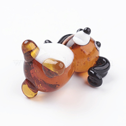 手作りランプワーク子犬ホームディスプレイ装飾  ソーセージドッグ/ダックスフント  カラフル  16x19x21mm&nbsp;LAMP-J084-06