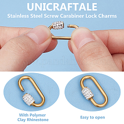 4Pcs 304 Stainless Steel Screw Carabiner Lock Charms&nbsp;STAS-UN0060-73