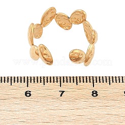 女性用304ステンレススチールオープンカフリング  オーバル  18KGP本金メッキ  10mm  調整可能&nbsp;RJEW-A056-02G