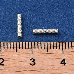 925純銀製のチューブビーズ  テクスチャ  銀  8.5x1.5mm  穴：0.7mm  142個/ 10g&nbsp;STER-H112-05