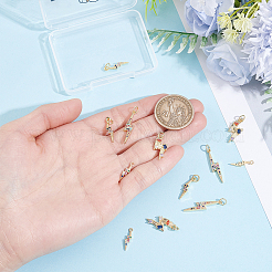 12Pcs 4 Styles Brass Micro Pave Cubic Zirconia Pendants&nbsp;KK-BBC0028-09