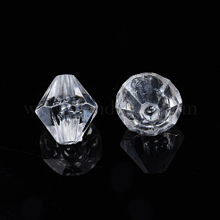 透明なアクリルビーズ  多面カット  双円錐形  透明  8x8mm  穴：1.5mm  約2330個/500g&nbsp;TACR-S158-A01
