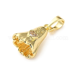 Brass Micro Pave Cubic Zirconia Pendants&nbsp;KK-I383-07G-01