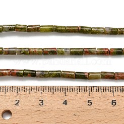 天然石ユナカイトビーズ連売り  コラム  6x4mm  穴：1mm  約68個/連  15.16''（38.5センチメートル）&nbsp;G-P600-B06-01A