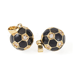 Sports Brass Micro Pave Clear Cubic Zirconia Pendants&nbsp;KK-TA0008-67