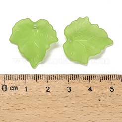つや消しアクリルパーツ  葉  緑黄  24x23x4mm  穴：1.5mm&nbsp;FACR-G006-01A