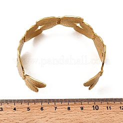 304ステンレススチール製カフバングル  女性用幅広バンドバングル  蝶  イオンプレーティング（ip）  18KGP本金メッキ  内径：2-3/8x2インチ（6.1x5.15cm）&nbsp;BJEW-L705-03G