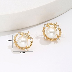 Unique Brass Flat Round Stud Earrings&nbsp;VM8318