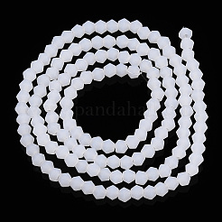 模造翡翠すりガラスビーズ連売り  多面カット  双円錐形  雪  2.9~3.3x2.5mm  穴：0.7mm  約135~140個/連  38~40cm&nbsp;EGLA-A039-J2mm-MD06
