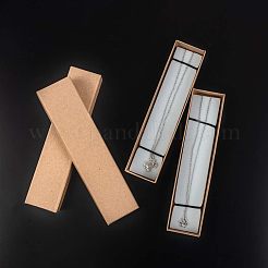 クラフト紙のボール紙ジュエリーボックス  ブレスレットボックス  長方形  バリーウッド  170x40x25mm&nbsp;LS-CBOX-WH0001-C01