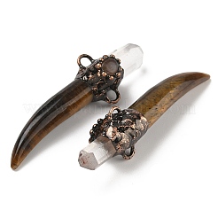 天然混合宝石の剣型コネクターチャーム  真鍮パーツ  赤銅鉱  70~80x21~23x16~8mm  穴：4~5mm&nbsp;G-H332-08R