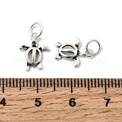 オーシャン925 スターリングシルバー ホロータートルチャーム  スタンプ925個付き  アンティークシルバー  11.5x9x2mm  丸カン：4.9x0.8ミリ  内径：3.2mm&nbsp;STER-K188-13AS