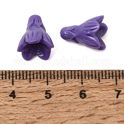 染色された合成珊瑚彫刻ビーズ  花  インディゴ  12.5~13x10~10.5mm  穴：1.2mm&nbsp;GG-CBA993E-02A-09